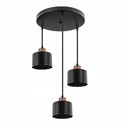 Lampa 3xE27 black copper