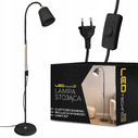 Lampa podłogowa z wymiennym źródłem światła wood black(1xE27)
