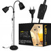  LAMPA stojąca na 2x E27 loft czarna